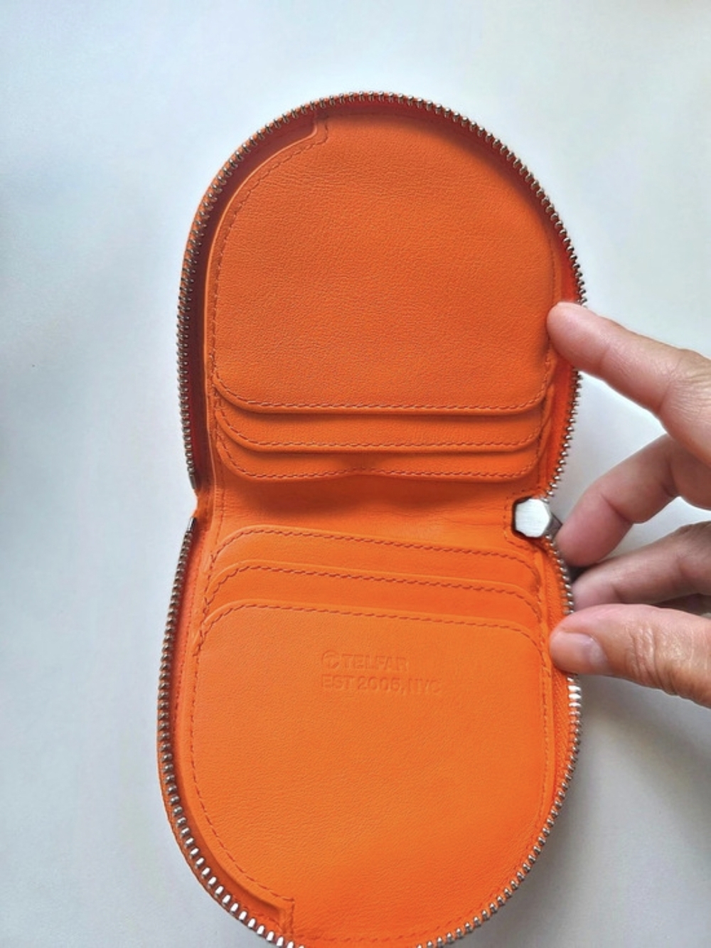 Telfar Compact Zip Wallet Zip Wallet in Orange Like New - Picture 2 of 6